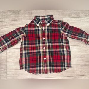 Polo by Ralph Lauren Red and Green Button Down Shirt Classic Flannel